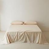 JIANINGHOME Bettlaken ohne Gummizug 245x250cm Weiches und pflegeleichtes Betttuch aus Baumwolle ohne Gummizug