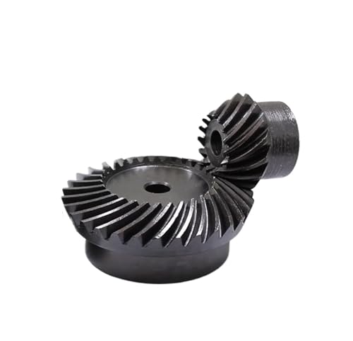 Bevel Gear Pinion Hardware Mechanical 1Set 1:2 15-20 Tooth 1/1.5/2/2.5Module Helical Bevel Gear 90 Degrees Steel Mechanical Transmission Gear Process Hole(2.5M(15T and 30T))
