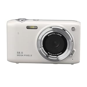 Compactcamera, Automatische Schoonheidsmodus Automatische belichting 4K Digitale camera 2,88 Inch IPS-scherm 58MP voor Vloggen (Wit)