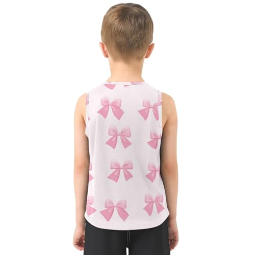 susiyo Pink Bowknots Boys Sleeveless Tank Top Girls Athletic T Shirt3