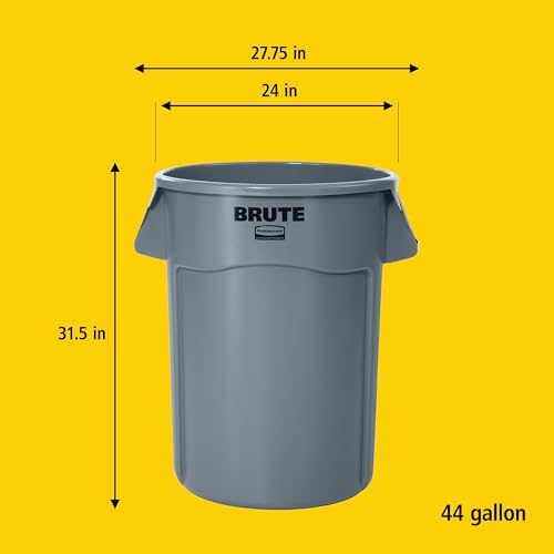 Rubbermaid Commercial Products Vented Brute Round Container 167 Litre Grey FG264360GRAY - Image 6