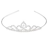 - Umfang: ca. 38 cm. SOLUSTRE Kristall Tiara Kronen Brautkrone Prinzessin Elegante Krone Frauen Rhinstone Stirnbänder Braut Hochzeit Abschlussball Geburtstag Party Kopfbedeckung (Silber)