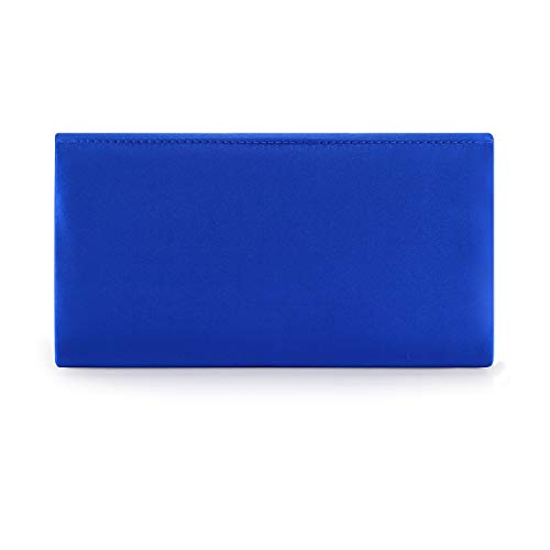 Image of Evening Bags For Women Pleated Satin Rhinestone Brooch Prom Clutch Purse With Detachable Chain Strap