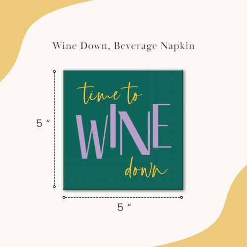Image of Punch Studio 30-Count Disposable Paper Decorative Cake /Cocktail Party Napkins, 5 inch Square, Wine Down