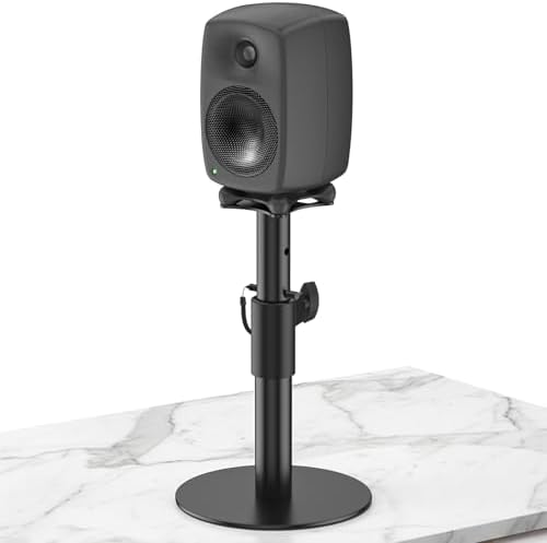 Height Adjustable Desktop Speaker Stand for Genelec G2 / 8020D / 8320A Studio Monitors Up to 30Lbs – Metal Desk Speaker Stands for Genelec Studio Monitor Stand with Cable Management Height Adjustable Desktop Speaker Stand for Genelec G2 / 8020D / 8320A Studio Monitors Up to 30Lbs – Metal Desk Speaker Stands for Genelec Studio Monitor Stand with Cable Management
