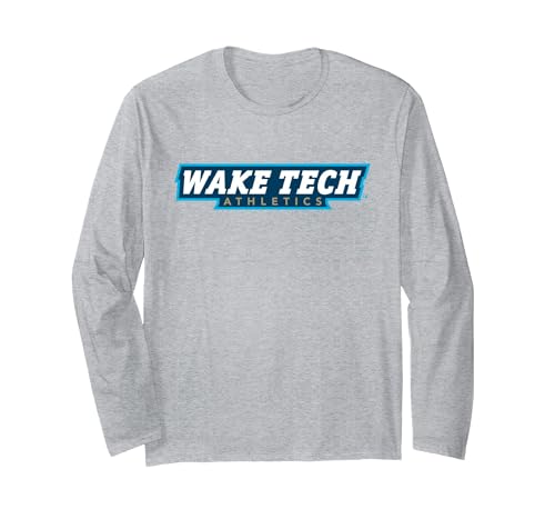 Wake Tech Eagles Type Logo Wake Tech Community College Long Sleeve T-Shirt, Adult Unisex, Heather Grey