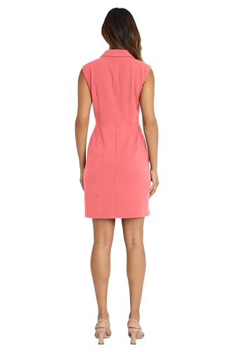 Image of Donna Morgan Women's Lapel Collared Career Sheath Dress Office Workwear Desk to Dinner Event Reception Ceremony