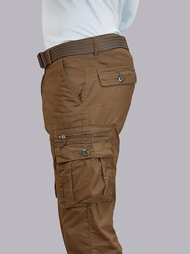 Image of BEEVEE Mens Fixed Waist Cargo Pant with Belt.
