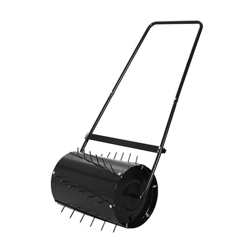 EliteEdge 46L (13 Gal) Lawn Roller, 23 Inch Push & Tow Behind Sod Roller, Heavy Duty Steel Grass Flattener with U-Shaped Handle, Water/Sand Filled Yard Roller for Garden, Lawn, Backyard, Farm & Park