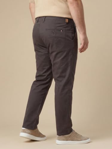 Image of Thomas Scott Men's Smart Plus Size Regular Fit Solid 100% Cotton Chinos Trouser with 4 Pockets | Woven Casual Pants