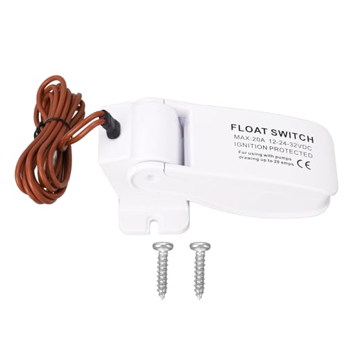 Interruptor de Flotador de Bomba de Achique, Controlador de Interruptor Flotante de Control Automático de Bomba de Achique para Barco con Cable de 1 Metro DC32V 24V 12V