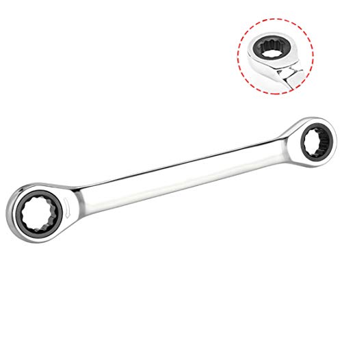 HIOD Llave de Trinquete Doble 8-24mm CR-V 72 Dientes Llave Multifuncional Herramienta Llave,19-22mm Cover