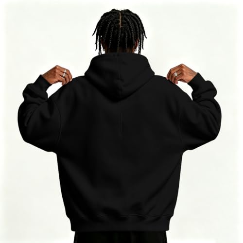 Fleece Hoodie Men Quarter Zip Fleece Lined Hooded Hoodie Kangaroo Pocket - image 8