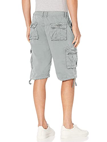 Short cargo en coton de qualité supérieure taille loose gris clair - 3