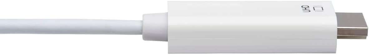 Tripp Lite USB C to HDMI Cable Adapter (M/Thunderbolt 3 HDMI Cable Adapter, Gen 1, Converter On HDMI End, 4K HDMI @ 60 Hz, 4: White, 6 ft. (U444-006-H4K6WE)