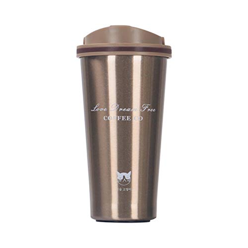 adminitto88 Koffie Thermos Mok Met Handvat Vacuüm Reizen Mok, Eenhandig Open en Drink Vacuüm Geïsoleerde Koffie Tumbler Met Deksel Vacuüm Geïsoleerde Roestvrij Staal Koffie Cup
