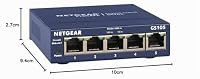 NETGEAR GS105GE LAN Switch 5 Port Netzwerk Switch (Plug-and-Play Gigabit Switch LAN Splitter, LAN Verteiler, Ethernet Hub, lüfterloses Metallgehäuse, ProSAFE Lifetime-Garantie), Blau (Packung mit 2) – Ansicht 2