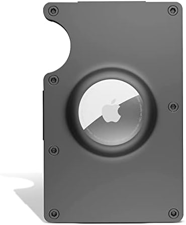 ANOVUS Air Tag Wallet | Accessory and Case for AirTag | Trackable Wallet with AirTag Holder | Aluminum Money Clip and AirTag Wallet for Men with RFID Technology | Cardholder and GPS Wallet for Men
