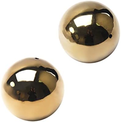 Yinpecly 63mm Dia Gazing Ball 201 Stainless Steel Metal Balls Mirror Globe Polished Shiny Sphere for Home, Garden, Gold 2Pcs