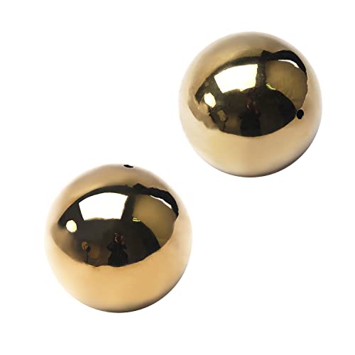 Yinpecly 63Mm Dia Gazing Ball 201 Stainless Steel Metal Balls Mirror Globe Polished Shiny Sphere For Home, Garden, Gold 2Pcs #TOP12