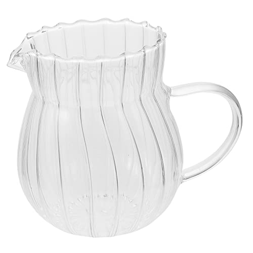 Amosfun Pichet à Lait En Verre 200 Ml, Pot à Lait Pour Maison, Matériau Sûr En Verre Transparent, Anti-fuite Bec Verseur, Pour Café Et Dessert, Usage Quotidien Et Réunion Familiale, Contenant Pratique