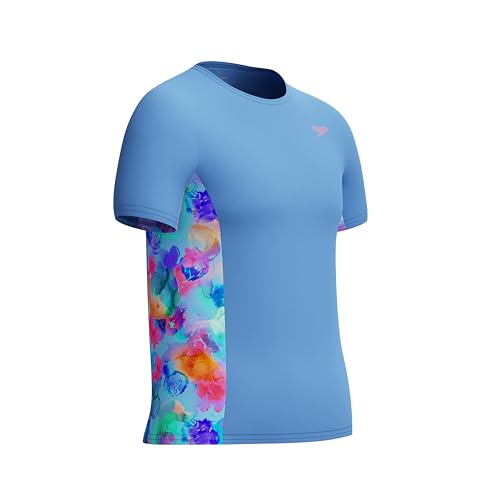 Image of Speedo Girls' Uv Swim Shirt Short Sleeve Printed Rashguard