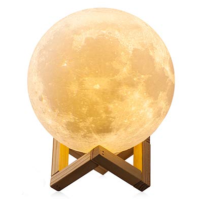 CPLA Moon Lamp for Adults Kids, Moon Night Light 16 Colors LED 3D Printing Moon Light with Stand & Remote/Touch Control and USB Rechargeable, Gifts for Kids Friends Lover Birthday (2.8)