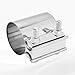 BIGREAT T304 Stainless Steel 2'' Inch Exhaust Clamp,2 Inch Butt Joint Exhaust Seal Band Clamp Sleeve Coupler Universal For Exhaust System 2PCS Polished