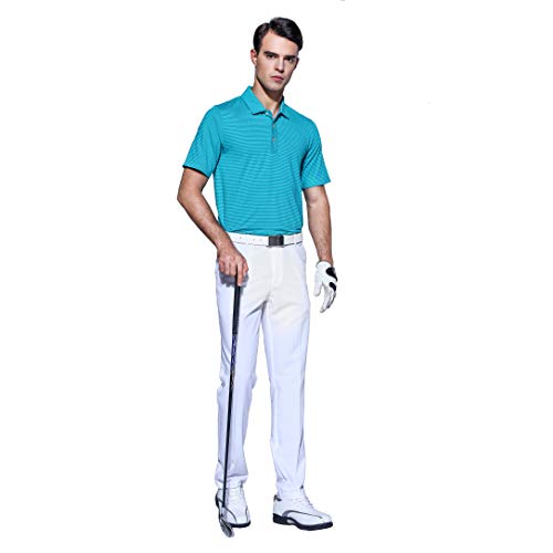 image for EAGEGOF Men's Shirt Tech Golf Polo Shirt Short Sleeve Tshirts Regular 