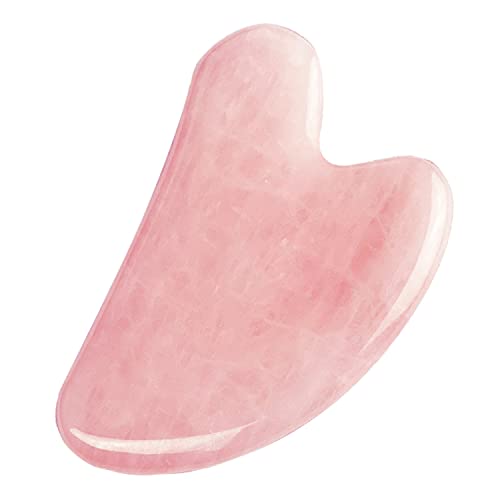 OWIIZI Jade Heart Gua Sha Facial Massage Tools for Face and Body Skin Scraping Massager Natural Rose Quartz Stone for Acupressure Scrapper with Gift Box Packing