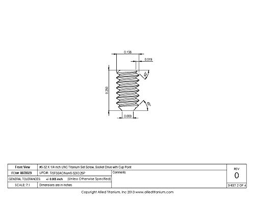 Allied Titanium 0078929 Pack Of 5) #6-32 X 1/4 Inch Unc Titanium Set Screw thumb #2