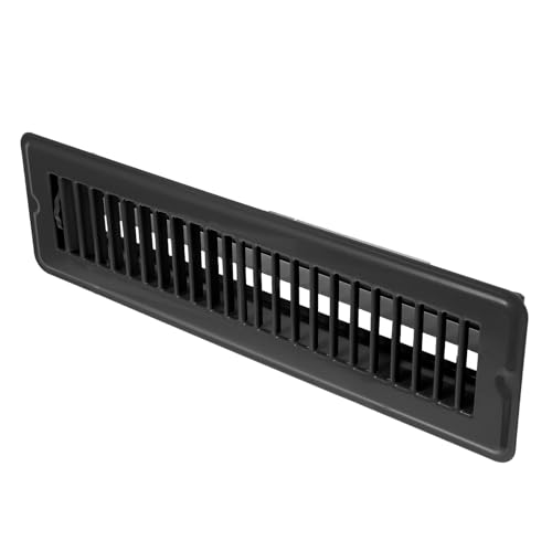 Grille d'aération de sol métallique robuste noire 5x30cm haut de gamme - 2