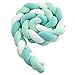 FASZFSAF Tour de Lit Tresse, Bed Bumper, Coussin Latéral Noué Serpent de Lit Tressé À La Main, Infantile Lit Rails Anti Collision Lit Pare- Chocs, 3 Brins Tresses Torsadées,Bed Bumpers 1,1.5M