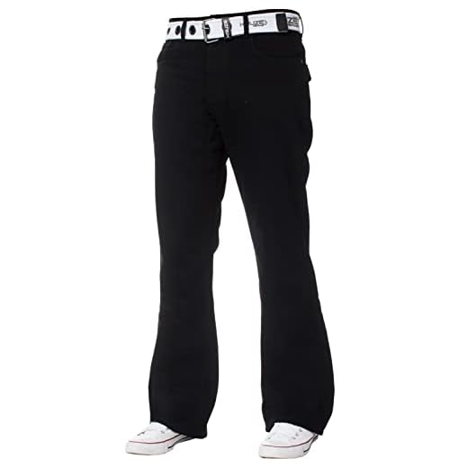 Kruze herr bootcut jeans utsvängda breda ben denim byxor kung stor alla midjestorlekar