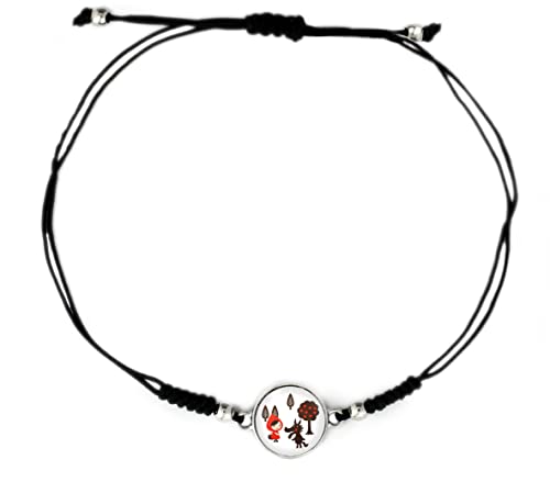 Miss Lovie Pulsera de mujer hecha a mano de plata con colgante de cabujón de acero inoxidable, tamaño ajustable, macramé, amistad, regalo para amigas, Größenverstellbar Cover