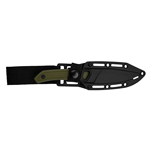 Kershaw Deschutes Caper Hunting Knife, Sharp D2 Stainless Steel Blade, Full Tang Fixed Blade For Caping, Olive Handle With Rubber Overlay, Includes Sheath And Removable Belt Strap #TOP3
