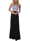 Dearlovers Women Sleeveless Printed Summer Casual Maxi Long Tunic Dress Small Size Black02