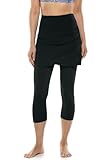 Skirted Swim Capris - UPF 50+ Sun Protection - Kahula in Black
