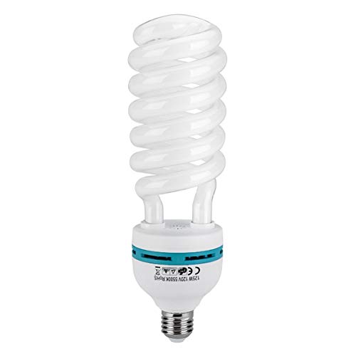 Flashpoint 125W 5500K Spiral CFL Fluorescent Light Bulb, Equivalent Output of 600 Watts