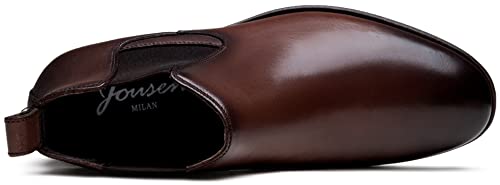 Image of Jousen Mens Chelsea Boots Leather Slip On Dress Boots | Top-Grain Leather Upper,Slip-On Chelsea,Non-Slip Rubber Sole,Removable Memory Foam Insole,Lightweight Business Style