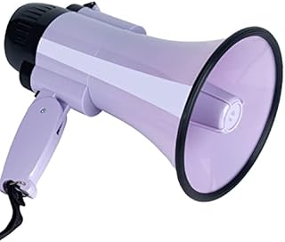 HornPro Portable Megaphone Speaker Siren PA Bullhorn - Compact and Battery Operated with 30 Watt Power, 3 Modes and Foldable Handle for Trainers, Soccer, Baseball, Coaches, and Teachers (Purple)