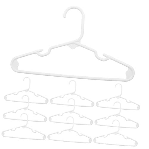 FUNOMOCYA 10pcs Children Hanger Hangers for Clothes Hangers Velvet Clip Hangers Coat Hangers Pants Hanger Hangers Clips Hangers Colorful Laundry Hanging Hook Pp White