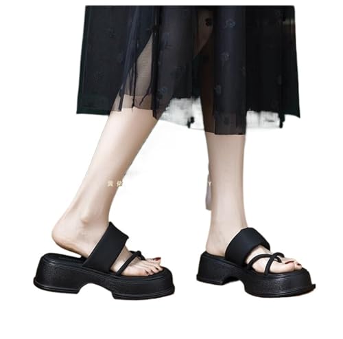 Sandals for women's summer new thick soled clip toe herringbone slippers3