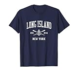 Long Island NY Vintage Crossed Oars & Boat Anchor Sports T-Shirt