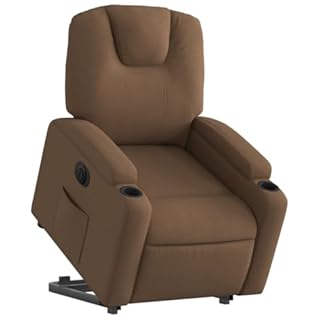 Mimdixy Fauteuil de relaxation avec fonction de sommeil, fauteuil de relaxation avec aide au relèvement, électrique en tissu marron