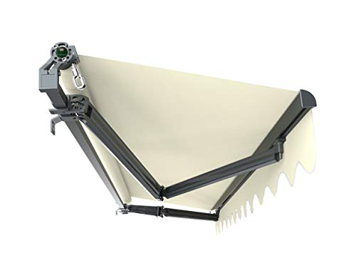 Primrose 3.0m Manual Awning Charcoal Cassette Mayfair DIY Patio Awning Gazebo Canopy Waterproof UV resistant Complete with Fittings and Winder Handle Ivory