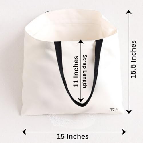 Image of Trendy Cotton Tote Bags for Women Designs - 15.5 inchx15 inch - Perfect for College, Office, Yoga, and Everyday Use
