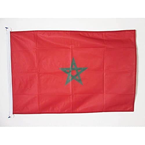 AZ FLAG Bandera de Marruecos 150x90cm Uso Exterior - Bandera MARROQUÍ 90 x 150 cm Anillos