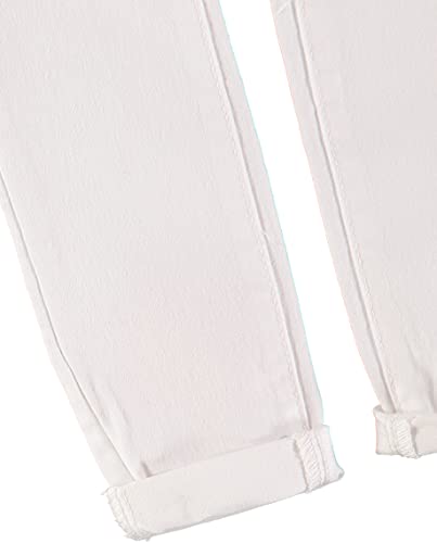 DKNY Girls 4-6X Girls Full Length Super Soft Stretch Denim Jeans (Bright White, 4)4