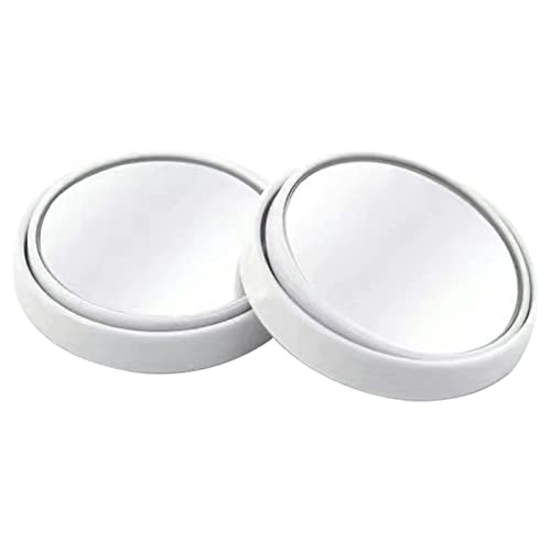 Espejo de punto ciego de 2 uds., rotación de 360 ​​grados, gran angular, resistente al agua, espejo de estacionamiento convexo for coche, espejo convexo de seguridad for conducción ( Color : White ) Cover